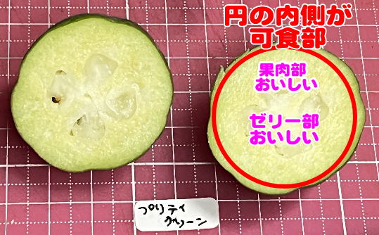 プリティグリーンの断面